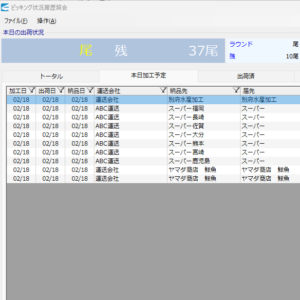 加工数量など状況確認が可能
